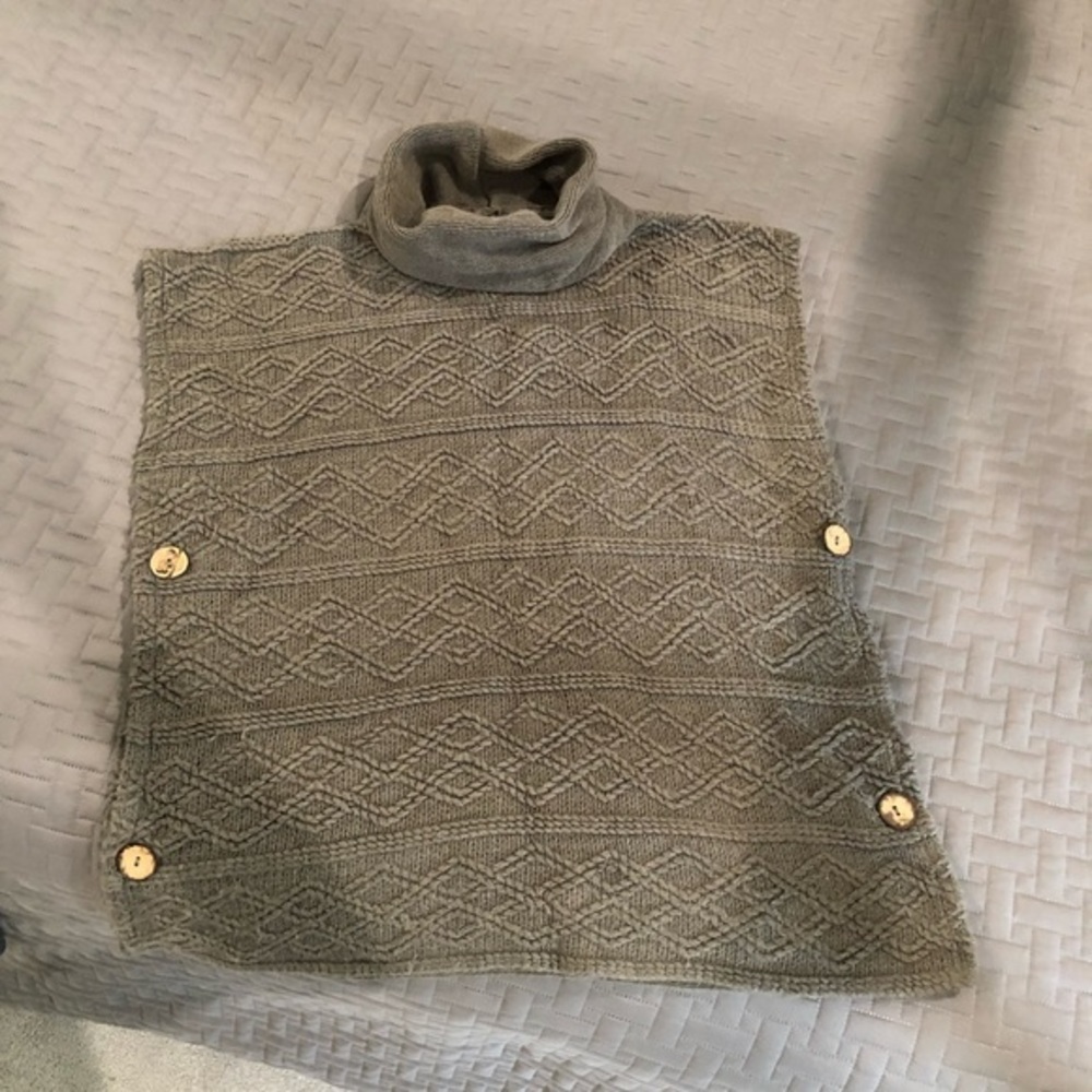Oversized Tunic Cowl Neck Sweater Grey